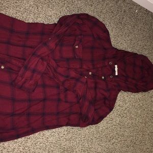 Red and navy blue flannel